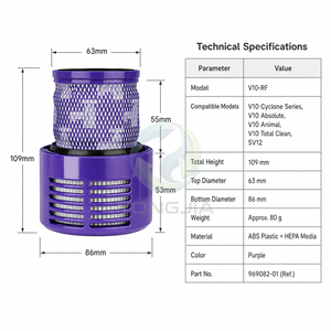 OEM/ODM SuzhouYJ Venta al por Mayor Aspiradora de Fibra Ecológica <span class=keywords><strong>V10</strong></span> con Batería y <span class=keywords><strong>Filtro</strong></span> Trasero para Uso Doméstico Compatible con Dys-ons - Product Image 4