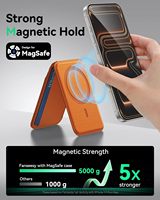 Portefeuille en cuir PU tendance avec support magnétique MagSafe, porte-cartes avec traqueur de puce, support de téléphone magnétique fin et lisse, porte-cartes de visite, pochette