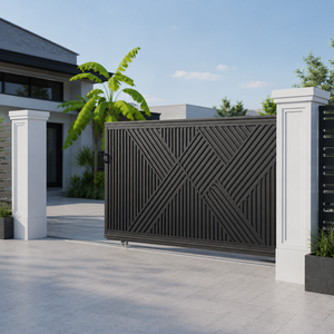 Porte coulissante automatique industrielle moderne en aluminium, portail <span class=keywords><strong>de</strong></span> sécurité électrique pour villa, allée <span class=keywords><strong>de</strong></span> jardin, usage commercial - Product Image 2