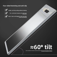 Planche à découper antidérapante et antibactérienne double face en acier inoxydable de 1,1 cm d'épaisseur avec poignée, compatible lave-vaisselle, vente en gros