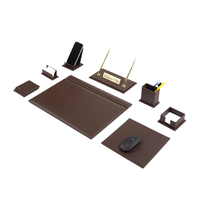 Ensemble d'organisateurs de bureau de luxe en cuir PU : organiseur de bureau, tapis de souris, porte-stylos, boîte – Vente en gros