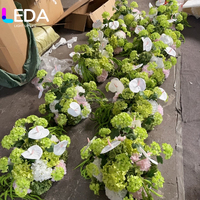 Fleurs en soie blanches et vertes pour événements, décorations de réception de mariage, fournitures d'arrangements floraux pour fêtes d'anniversaire, vente chaude LED