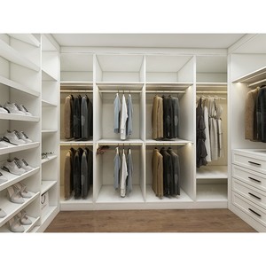 Nouveaux prix bon marché armoires pour hommes en mdf ensemble de placards en chêne meubles de chambre à coucher coulissants garde-robe design simple - Product Image 3