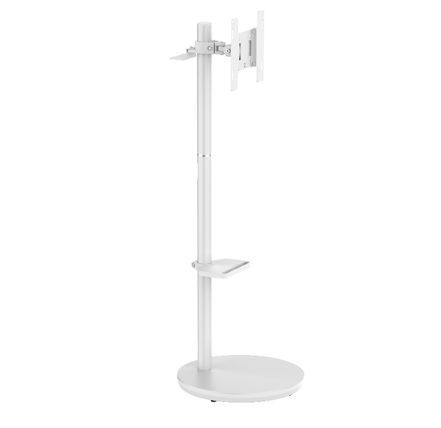 Durable Practical Height Rotatable Adjustable Mobile TV Trolley Round Base Support Bracket Compatible With Various VESA Sizes