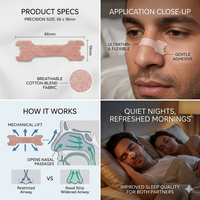 Bandes nasales anti-ronflement pour un soulagement instantané sans médicaments, une meilleure respiration et une ventilation douce et respectueuse de la peau