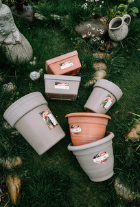 Maceta de flores rojas de ladrillo cortado decorativo de alta calidad, Cubo de flores de plástico <span class=keywords><strong>para</strong></span> decoración del hogar, maceta con diseño de nube <span class=keywords><strong>para</strong></span> jardín - Product Image 6