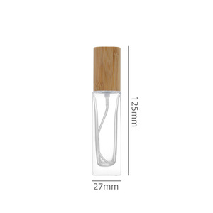 Coperchio di bambù rettangolare di alta qualità flacone Spray per profumo di vetro 30ml 50ml 100ml siero per la cura della pelle ricaricabile con bocca a vite - Product Image 4