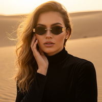 Twooo T1335 Lunettes de soleil homme sans monture tendance pour femme Qualité jambe en métal Logo personnalisé Designer