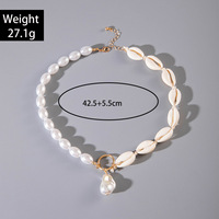 Tempérament Baroque En Forme De Perle Collier Beach Resort Style Shell Clavicule Chaîne Collier Femme