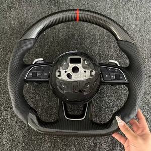 Volante Sportivo in Pelle/Suede/Fibra di Carbonio per <span class=keywords><strong>Audi</strong></span> B8/B8.5/B9, 3/4 Razze, 380mm, Compatibile con A3/A4/A5/Q5/Q7/Q8 <span class=keywords><strong>TT</strong></span> R8 - Product Image 1