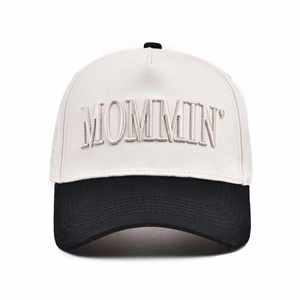 Women's Spring Summer Outdoor Sun Protection Baseball Cap New Letter Embroidery 'MOMMIN' <b>Duck</b> Tongue <b>Hat</b> Canvas Trucker <b>Hat</b> - Product Image 5