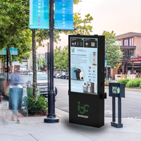 Iocharger Outdoor Commercial AC Publicité LED Station de voiture électrique 55 'EV Chargeur avec écran d'affichage publicitaire