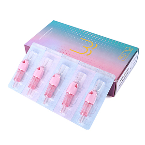 20 unidades de cartuchos de agujas para tatuaje con almohadilla para dedo y membrana de rebote suave, para maquillaje de cejas y labios - Product Image 5