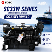 Mesin Diesel Kapal Laut SCDC SDEC SC33W1100CA2 792kW 1077HP 1500RPM Turbo Intercooled untuk Kapal Kerja Berat dan Kapal Komersial