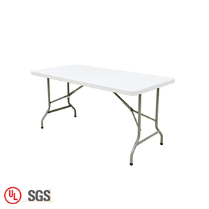 Tavolo da pranzo da ristorante in plastica HDPE bianco tavolo pieghevole rettangolare da 180CM per matrimoni da giardino all'aperto - Product Image 3