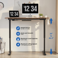 Escritorio Eléctrico Ergonómico de 1.6M/63 Pulgadas y 110KG/242LB de Capacidad, Escritorio Elevador de Doble Motor con Altura Ajustable para Oficina en Casa