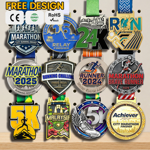 Médaille de finisseur personnalisée en alliage de zinc avec logo UV en relief 3D pour marathon 5k 10k, fabricant de médailles personnalisées au <span class=keywords><strong>laser</strong></span> - Product Image 2