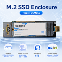 Boîtier SSD M.2 en aluminium USB 3.2 Gen2x2 Type-C mâle double protocole 20 Gbit/s NVMe SATA Max 8 To Disque externe portable multi-OS