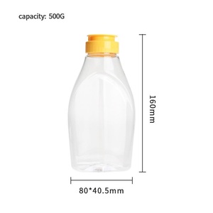 Botellas de Plástico PET Transparentes de Grado Alimenticio de 250g y 500g con Tapa Abatible y Válvula de Silicona <span class=keywords><strong>para</strong></span> Miel, <span class=keywords><strong>Salsas</strong></span>, Jarabes y Aderezos - Product Image 5
