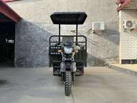 Tricycle agricole à moteur essence 200cc à carrosserie ouverte, grande capacité de chargement, démarrage électrique