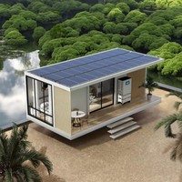 Contenedor prefabricado comercial móvil de 20 pies y 40 pies, sistema de energía solar extensible para oficina y hogar, contenedor de almacenamiento de paquete plano