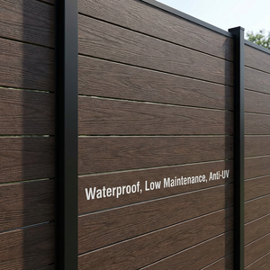 รั้วสวน WPC อลูมิเนียมอัลลอยด์ผสมไม้พลาสติก ได้รับการรับรองมาตรฐาน CE ขนาด 6 ฟุต สำหรับบ้านและสวน  ผ่านการอบด้วยสารกันเชื้อรา ราคาประหยัด พร้อมแบบจำลอง 3 มิติ - Product Image 4