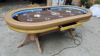 Table de poker ovale professionnelle de 94 pouces pour 10 joueurs, qualité casino, couleur personnalisée, logo personnalisé, table de jeu de mahjong LllM LIMITED