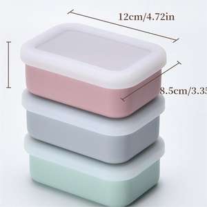 Boîte Bento Mignonne Réutilisable en Silicone Sans BPA, à Double Niveau, Résistante aux Fuites, Compatible Micro-ondes et Lave-Vaisselle, à 3 Compartiments, Vente en Gros - Product Image 1