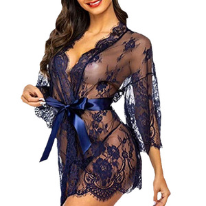 Sexy Transparente Spitzen-Netz-Dessous mit Formeffekt, dünnes Nachthemd, Robe, Übergröße für <span class=keywords><strong>Europa</strong></span> und Amerika - Product Image 5