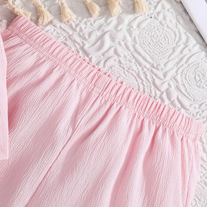 ชุดเสื้อผ้าเด็กผู้หญิงสองชิ้นสุดหรู ดีไซน์ไหล่เดียว ประดับดอกไม้สวยงาม แฟชั่นสำหรับงานปาร์ตี้ฤดูร้อน ลายดอกไม้หลากหลายแบบ - Product Image 5