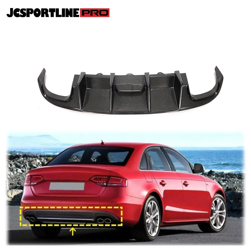 Diffusore di paraurti posteriore in fibra di carbonio per Audi S4 B8 Sline Sport berlina 4-Door 2008- 2012