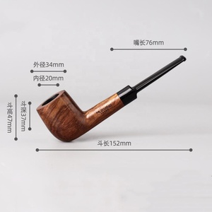 Pipa per Tabacco Artigianale in Legno di Pero Naturale, Tubo da 3mm, Pipa Churchwarden per Fumatori - Product Image 3