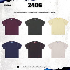 Camiseta Americana Vintage de Doble Uso RUICHI, 240G, 100% Algodón, Holgada, Informal, de Manga Corta, para Hombre <span class=keywords><strong>Joven</strong></span> - Product Image 1