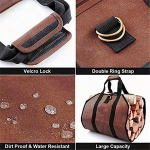 Free Sample Provider of Personalized Firewood Carrier Bag for Outdoor Camping Wood <b>Log</b> Match Bag Storage Tote <b>Holder</b> - Product Image 5