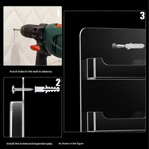 Moderno Soporte de <span class=keywords><strong>Pared</strong></span> para Tarjetas de Visita de Acrílico Transparente con Adhesivo, Exhibidor de Tarjetas Múltiples, Soporte de Corte - Product Image 5