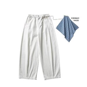 Jean décontracté ample à jambe large, style américain, avec foulard carré détachable, nouveau modèle printemps, rétro, coupe droite, taille basse ou haute - Product Image 2