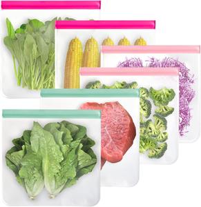 Reusable Food Storage Bags | BPA Free <b>Freezer</b> Bags (8 Gallon Bags + 8 Leakproof Sandwich Bags + 8 Food Grade Snack Bags) - Product Image 3