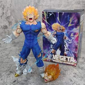 Figura de Acción de Vegeta de 27 cm, Dragon Ball Z Super Saiyan <span class=keywords><strong>Sacrifice</strong></span> Outbreak Goku GK con Dos Cabezas Intercambiables - Product Image 2