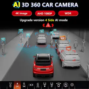 Smartour kamera 1080 mobil, 4K AHD 360 p 4 sisi AI sistem tampilan burung 3D tampilan sekitar perekam mengemudi kamera mobil HD