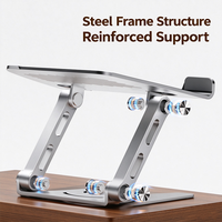 360 °   Support d'ordinateur portable rotatif, pliable, réglable en hauteur, support de refroidissement ventilé pour ordinateur portable, support de bureau pour ordinateurs portables et tablettes