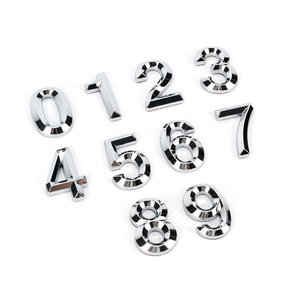 Bán Buôn Tùy Chỉnh 3D Tự Dính Xe Chrome Chữ Số Biểu Tượng Phù Hiệu Bạc Đen ABS Nhựa Chrome Chữ Cho Xe - Product Image 2