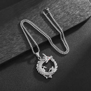 Hip Hop Dragon Zircon 2024 316 Acero inoxidable Pvd 18K chapado en oro colgante joyería fina joyería de moda collares para hombres y mujeres - Product Image 5