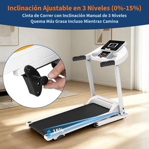 Caminadora Eléctrica Plegable para Uso Doméstico, Pantalla LED, Seguimiento de Calorías, Portátil, para Espacios Pequeños, Entrenamiento Cardiovascular, Acero, 110 kg Máx. - Product Image 6