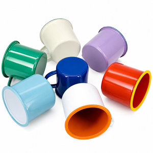 Taza de Esmalte Personalizada con Logotipo al por Mayor, Artículo de Marca Corporativa Personalizado, Taza de Café de Metal Duradera para Eventos Empresariales y Regalos - Product Image 1