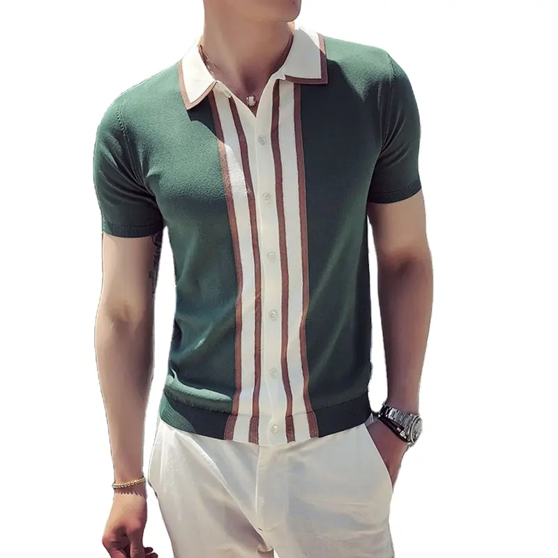 High Quality Custom Logo Collar Shirt Golf Polo T shirt Viscose Polo T-shirts Plain Mens Knitted Polo Shirts