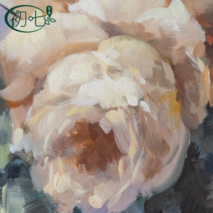 French Romantic Hand Painted Floral Oil <b>Painting</b> Wood <b>Frame</b> Wall Art Decor <b>For</b> Living Room Bedroom Entryway - Product Image 3