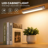 Lampu Kabinet LED PC Slim Modern Sensor Gerak PIR Pintar, Dapat Diisi Ulang, 3 Suhu Warna, Peredupan Tanpa Tingkat, CRI 80, Garansi 2 Tahun
