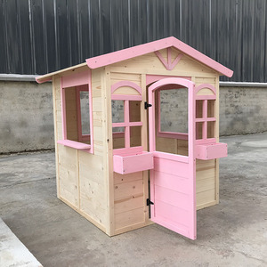 Casa de juegos moderna para jardín al aire libre con maceta para niños CASA DE Cubby de madera impermeable para que los niños jueguen en - Product Image 4