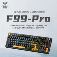 Nouveau clavier mécanique en plastique AULA F99 Pro 99% Tri-mode avec rétroéclairage RGB, échange à chaud des touches, connexion 2.4G/filaire