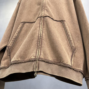 Sweat à capuche lourd personnalisé délavé à l'acide de haute qualité, 100% coton, imprimé brodé pour l'hiver - Product Image 5